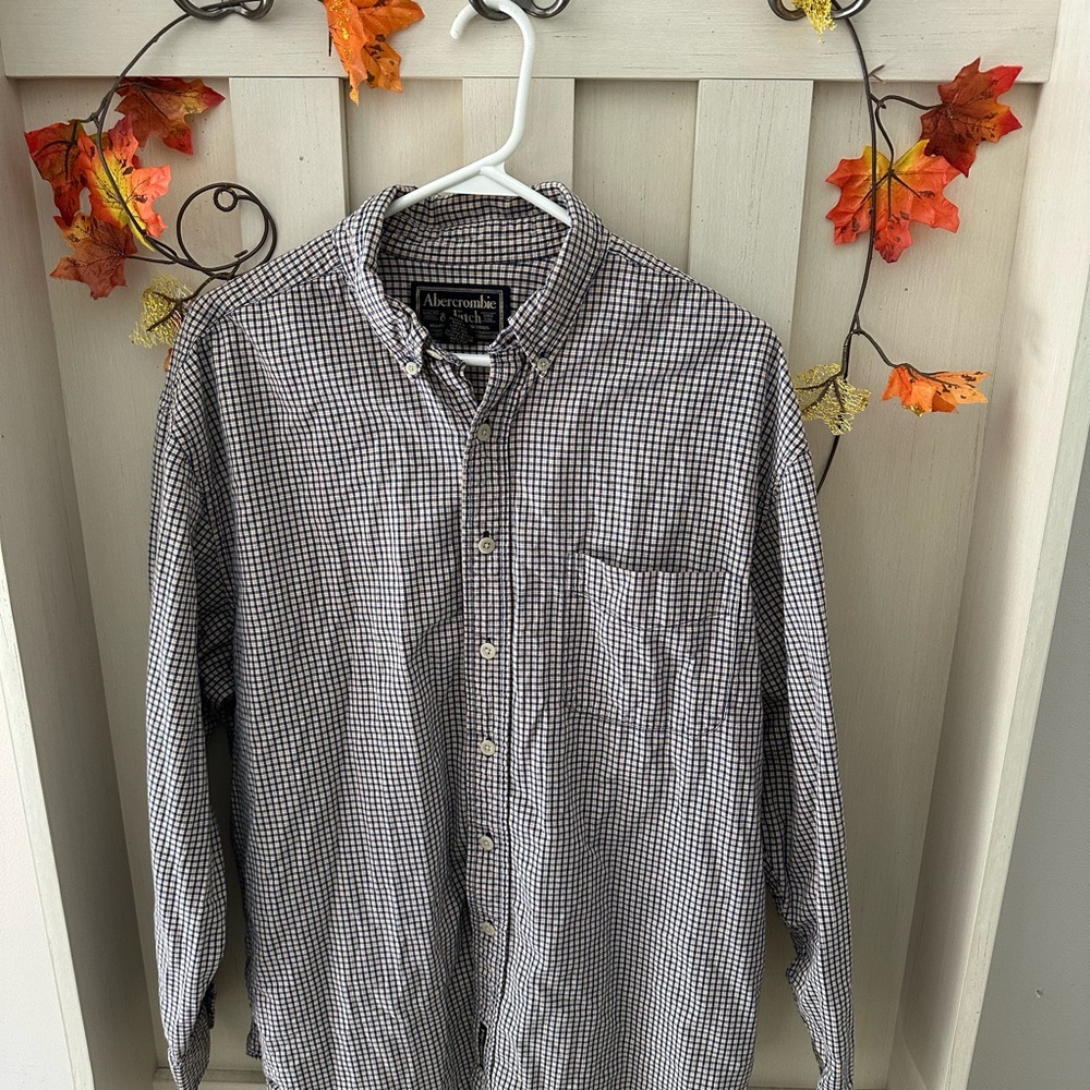 Abercrombie & Fitch Men's Checkered Shirt - Black and White